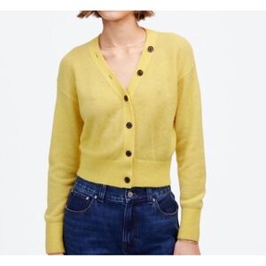 Madewell Alpaca-Blend V-Neck Cardigan in Canary Yellow preppy sz XXL